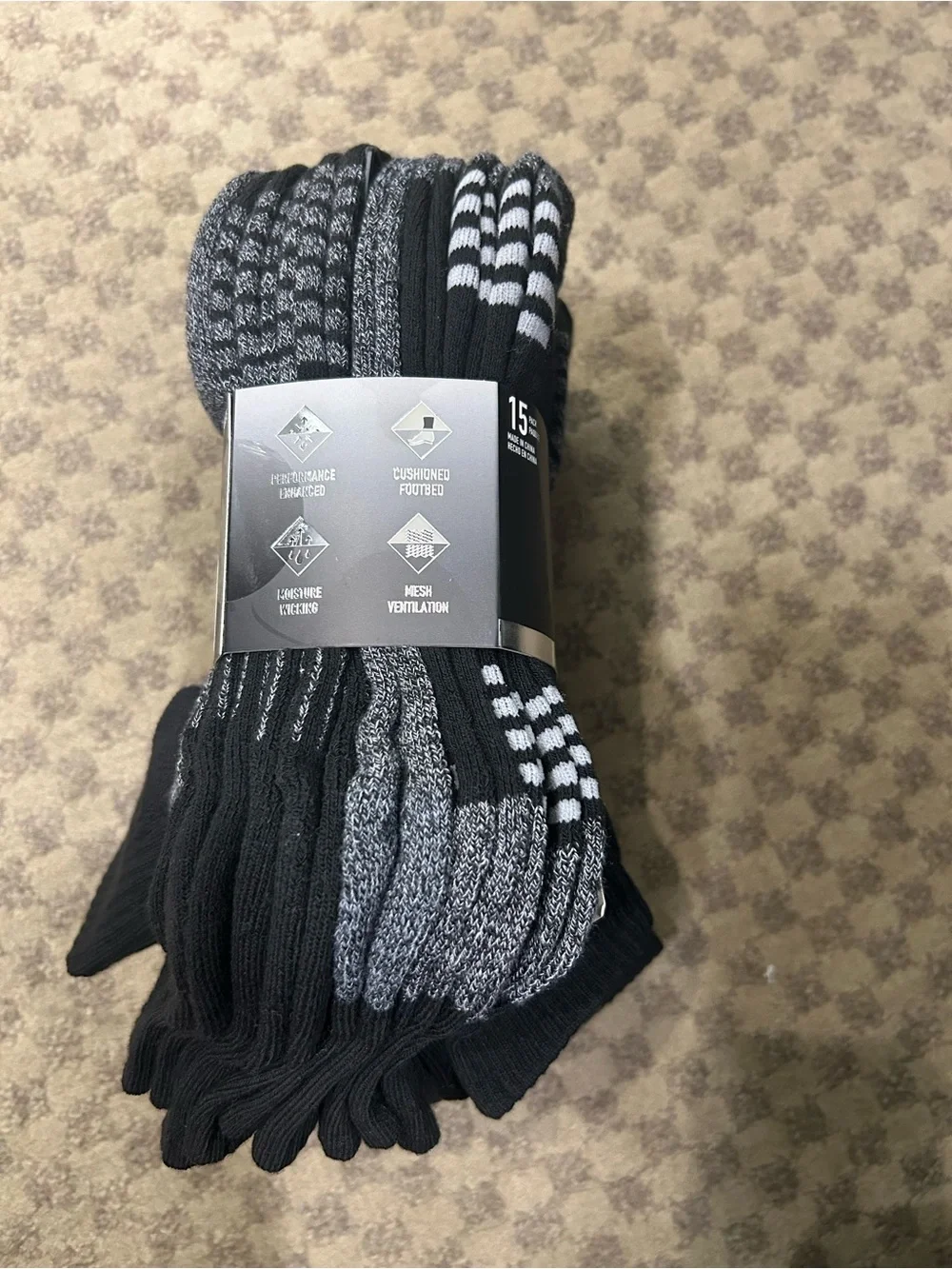Legend Men's Athletic Quarter cushion Socks 15 pairs